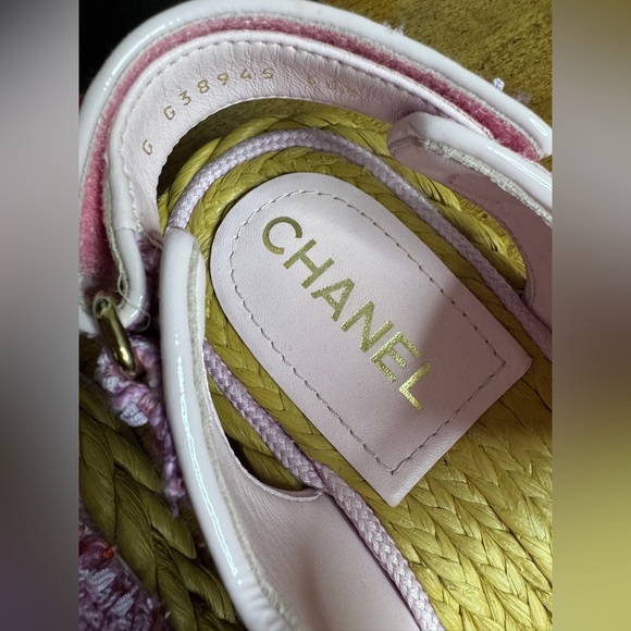 Authentic Chanel Pink Tweed Dad Sandals size 36.5 - Picture 14 of 16